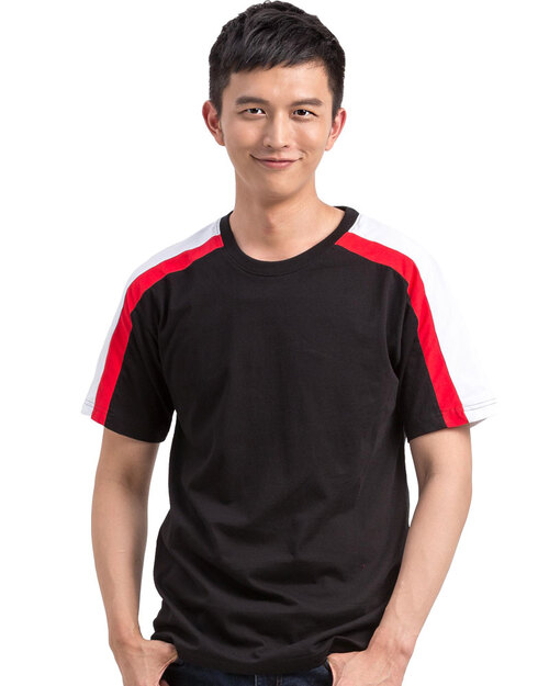 客製T恤圓領短袖中性版-黑/白/紅 <span>TCANB-A01-00207</span>示意圖