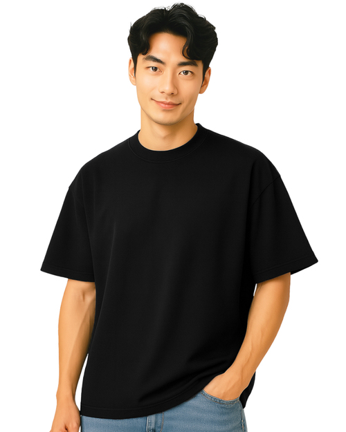 落肩款重磅圓T 黑色 <span>TCANB-D01-00001</span>  |商品介紹|T恤客製化  【訂製款】|T恤訂製短袖中性版