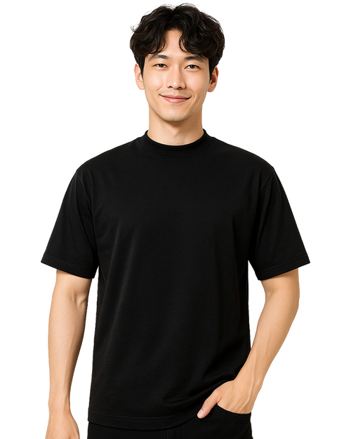 窄領落肩T恤 訂製 中性 黑 <span>TCANB-Da01-00001</span>  |商品介紹|T恤客製化  【訂製款】|T恤訂製短袖中性版