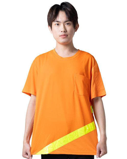 反光職安工作T恤訂製-高可視性短袖制服 橘色素面 <span>TCANB-S61-00001</span>  |商品介紹|T恤客製化【訂製款】|T恤訂製短袖中性版