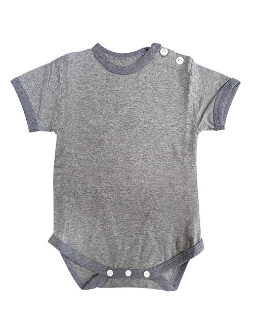 嬰兒包屁衣-素面麻灰<span>TCANC-A02-003</span>  |商品介紹|T恤客製化【訂製款】|T恤訂製短袖嬰兒版