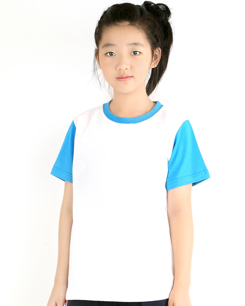 T恤訂製款運動風接袖童版-白水藍<span>tcank-a01-00079</span>