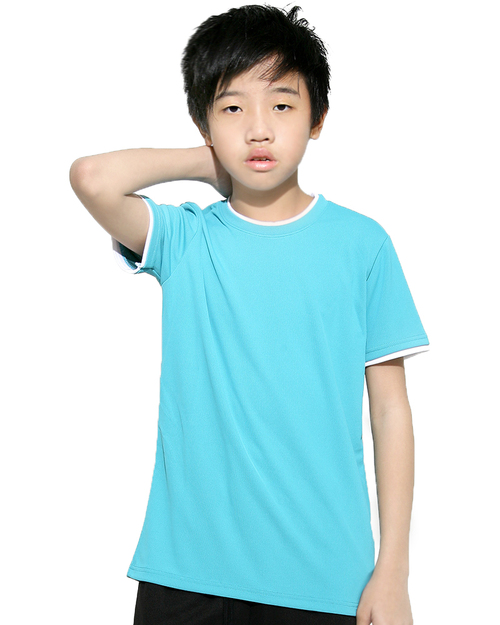 T恤訂製款簡約風童版-水藍白<span>tcank-a01-00088</span>