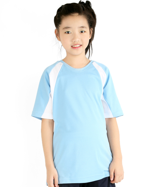 T恤訂製款運動風斜肩童版-水藍白<span>tcank-a01-00099</span>