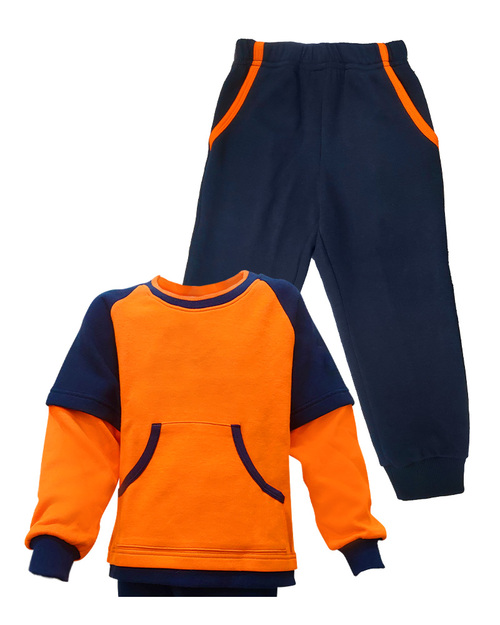 幼兒園運動服/幼兒園制服-橘配丈青<span>KINDER-W-B04</span>  |商品介紹|學校制服/幼兒園制服|幼兒園/學校運動服【訂製】冬季