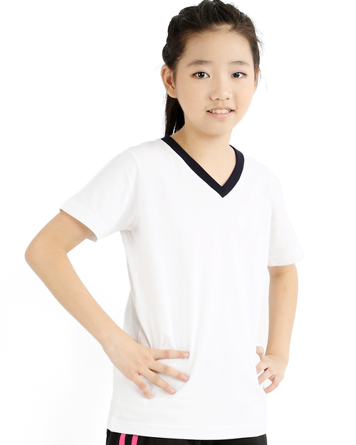 T恤訂製款v領運動風童版-白黑<span>tcank-b01-00094</span>