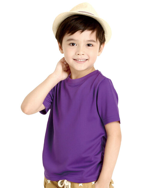 透氣排汗T圓領短袖童款-紫色<span>THTK-A01-60</span>  |商品介紹|T恤透氣排汗布【現貨款】|T恤現貨透氣排汗短袖童版