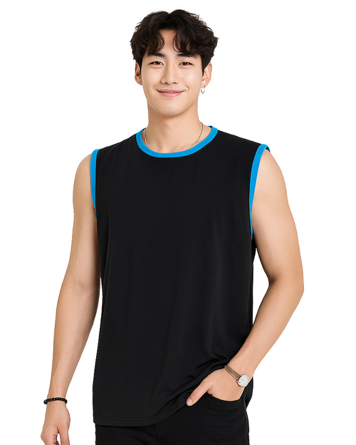 無袖背心訂製｜T恤版黑滾藍｜<span>TKCANB-A02-00001</span>