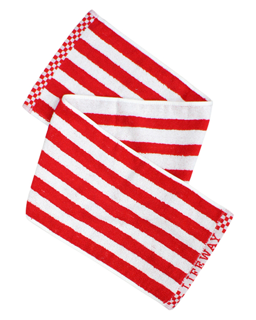 條紋運動毛巾 大紅白<span>TOW-A01</span>  |商品介紹|毛巾【訂製 / 現貨款】|運動毛巾 【現貨款】
