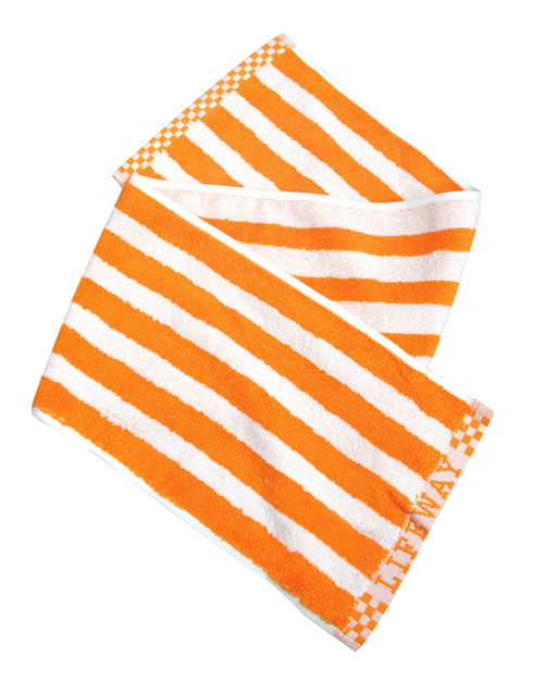 條紋運動毛巾 亮橘白<span>TOW-A02</span>  |商品介紹|毛巾【訂製 / 現貨款】|運動毛巾 【現貨款】