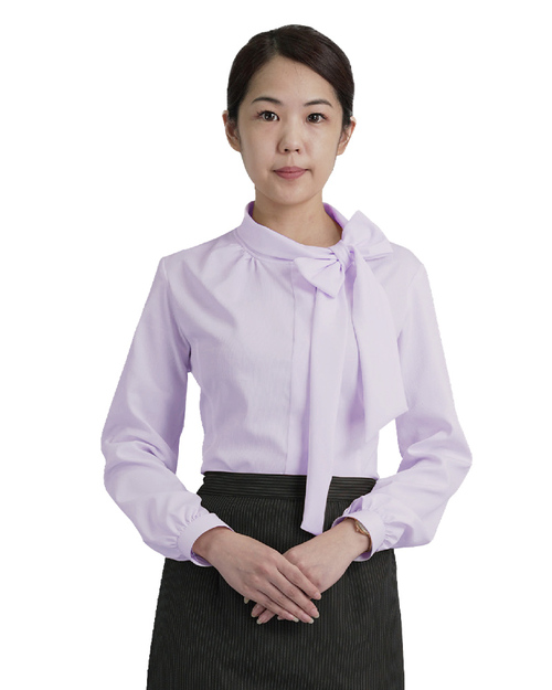側領結女襯衫 短袖襯衫 長袖襯衫 紫色斜紋 <span>TS-08AF</span>  |商品介紹|襯衫 / 西裝套裝 【現貨款】|西裝襯衫 YA TI 【現貨款】 女版