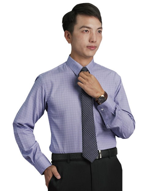 男襯衫 長袖襯衫-灰藍底點點 小領 <span>TS-11M</span>  |商品介紹|襯衫 / 西裝套裝 【現貨款】|西裝襯衫 YA TI 【現貨款】 男版