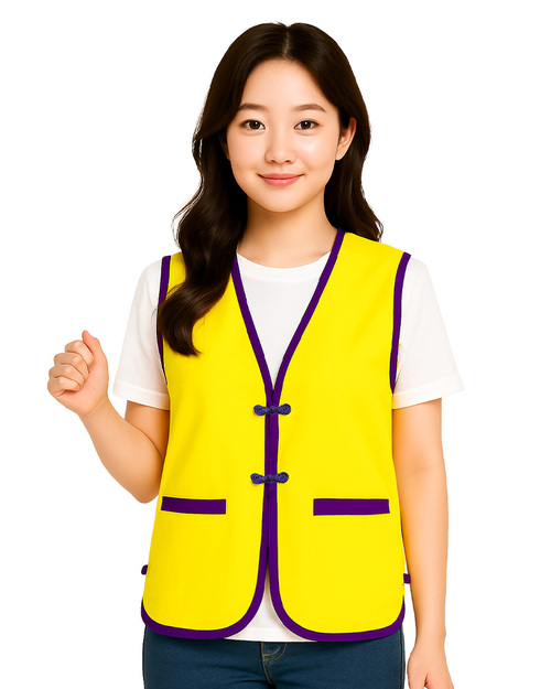 琶芭釦開袋背心｜訂製款-金黃滾紫｜<span>VCAN-B-01</span>