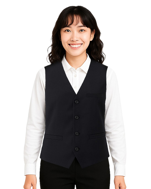 服務人員背心-平擺-釦子款黑 <span>VCAN-C-10</span>  |商品介紹|背心【訂製 / 現貨款】|服務人員背心【訂製款】