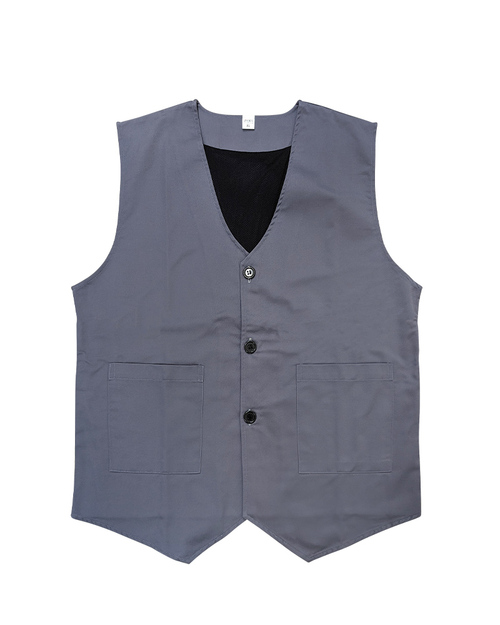 服務背心-尖擺釦子-加內裡腰貼袋-深灰 <span>VCAN-C-15b</span>  |商品介紹|背心【訂製 / 現貨款】|服務人員背心【訂製款】