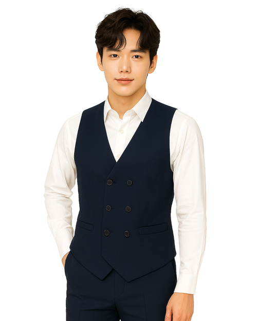 西裝背心 暗袋｜雙排釦款 丈青｜<span>VCAN-C-20</span>
