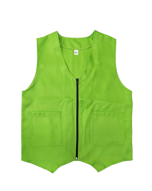 服務背心-尖擺拉鍊-加口袋-綠 <span>VCAN-D-15</span>  |商品介紹|背心【訂製 / 現貨款】|服務人員背心【訂製款】