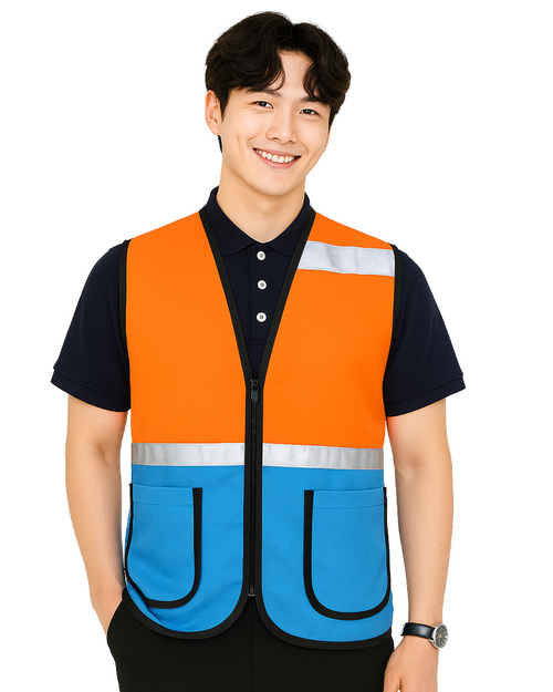 反光背心訂製款-桔配翠藍  <span>VCAN-REF-01B</span>