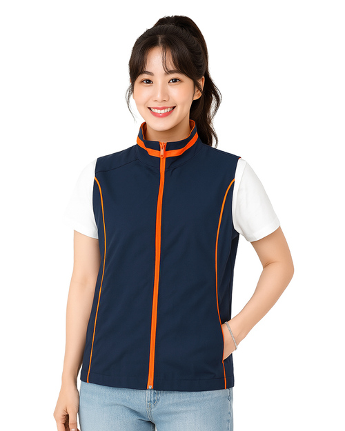 休閒背心選舉背心｜加內裡 訂製款｜丈青配桔｜<span>VEST-A01-A</span>