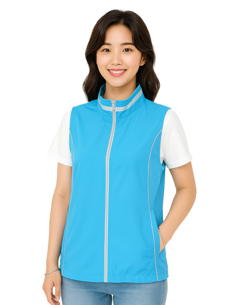 休閒背心選舉背心｜加內裡 訂製款｜翠藍配灰｜<span>VEST-A01-B</span>