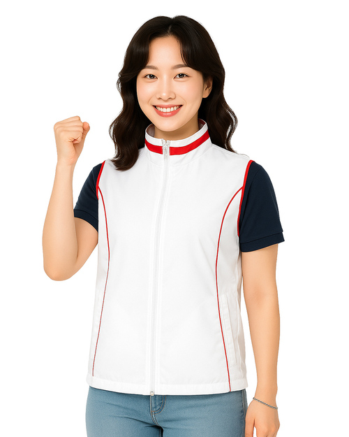 休閒背心選舉背心｜加內裡 訂製款｜白配紅｜<span>VEST-A02</span>