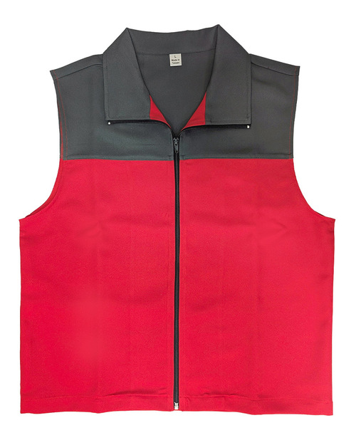 休閒背心選舉背心 無內裡 訂製款-灰配紅 <span>VEST-B02</span>  |商品介紹|背心【訂製 / 現貨款】|休閒背心選舉背心【訂製款】