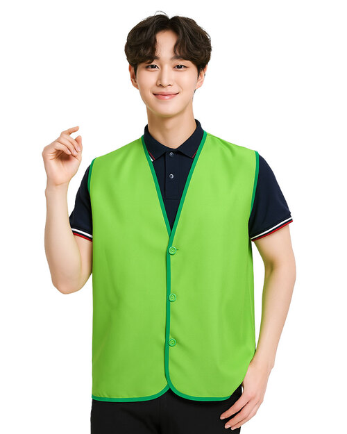 活動背心訂製｜釦子款｜透氣綠滾綠｜<span>VUI-D02</span>