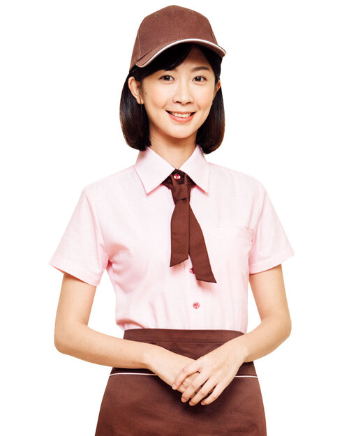 外場制服 襯衫 訂製 粉紅細條紋 <span>WAT-05</span>  |商品介紹|餐飲服裝 / 廚師服 / 廚師帽|服務員制服  【訂製款】