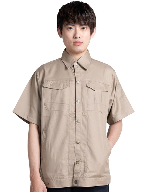工作服 短袖 訂製 卡其<span>WORK-A08</span>  |商品介紹|工安 職安制服/工作服/工作褲【訂製】|工作服 【訂製款】