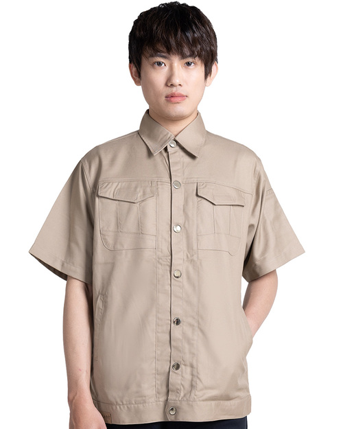工作服 短袖 訂製 卡其<span>WORK-A08</span>  |商品介紹|工作服 / 工作褲 / 職安制服【訂製】|工作服短袖-訂製款