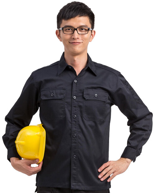 工地工作服長袖訂製款-黑<span>WORK-B06</span>  |商品介紹|工安 職安制服/工作服/工作褲【訂製】|工作服 【訂製款】
