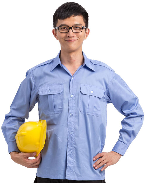 工地工作服長袖訂製款-水藍<span>WORK-B08</span>  |商品介紹|工安 職安制服/工作服/工作褲【訂製】|工作服 【訂製款】