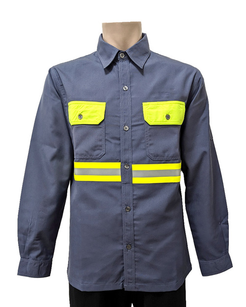 反光條工作服長袖訂製-深灰<span>WORK-B10</span>  |商品介紹|工安 職安制服/工作服/工作褲【訂製】|工作服 【訂製款】
